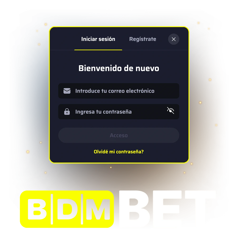 Siga estos pasos para iniciar sesión en su cuenta de BDMbet.