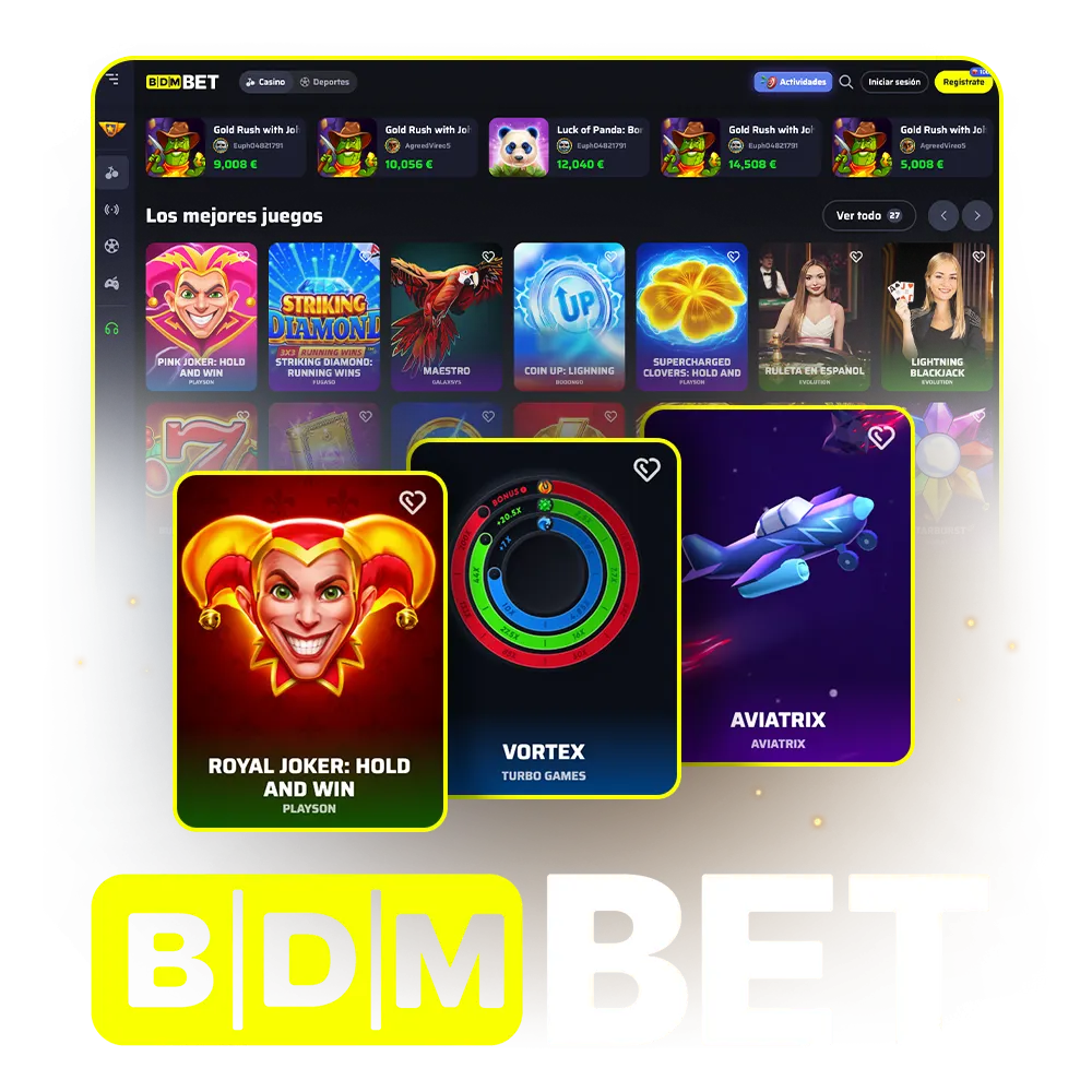 Descubre a qué juegos online puedes jugar en BDMbet.